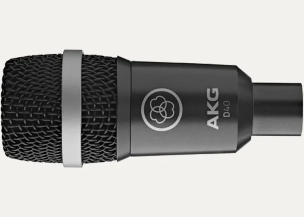 AKG D40 dynamic microphone for snare drums and toms in live performance setups