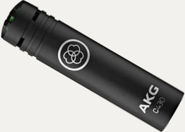 AKG C430 condenser microphone for drum overheads and cymbal capture