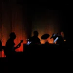 stage lighting setup with LED par cans creating ambient event lighting