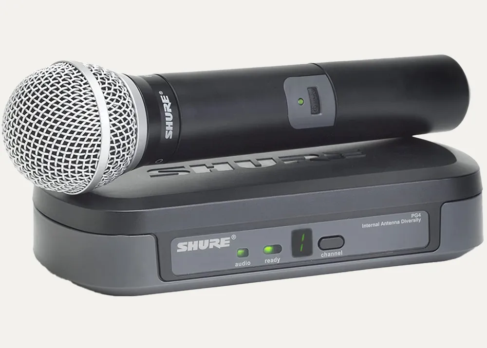 shure pg58 wireless microphone system with receiver