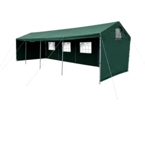 9x3m green event tent with removable side panels and windows, outdoor marquee setup