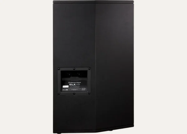 Rear view of Electro-Voice ELX115 passive PA speaker showing input panel