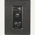 Rear panel of dBTechnologies SUB 615 active subwoofer with XLR inputs and power connection