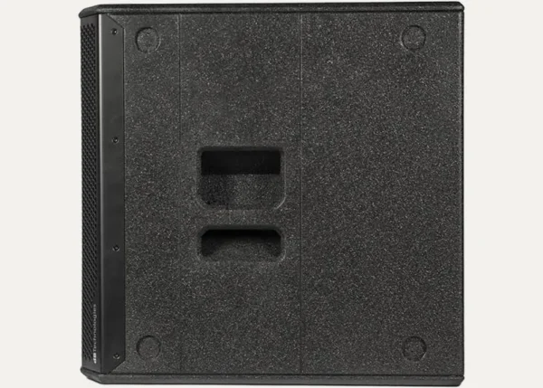 Side view of dBTechnologies SUB 615 subwoofer showing built-in carry handles