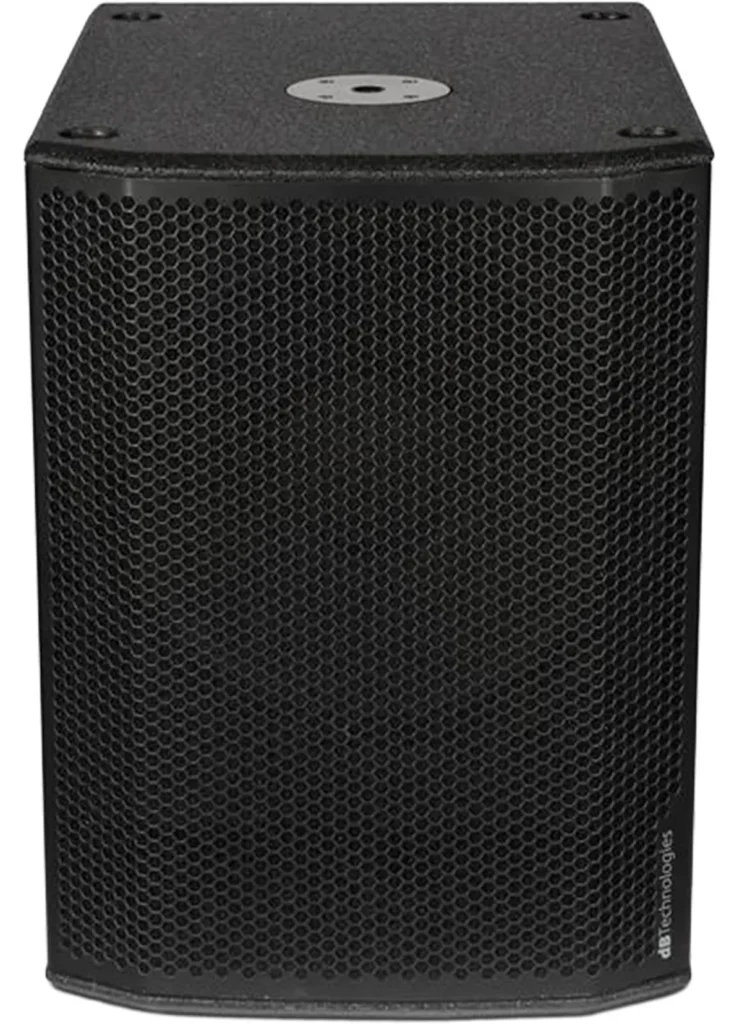 dB Technologies active PA subwoofer for event sound hire and party speaker setups