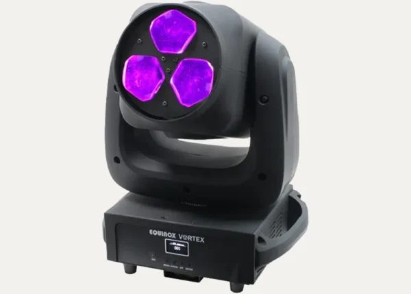 Equinox Vortex RGBW moving head light with purple LEDs