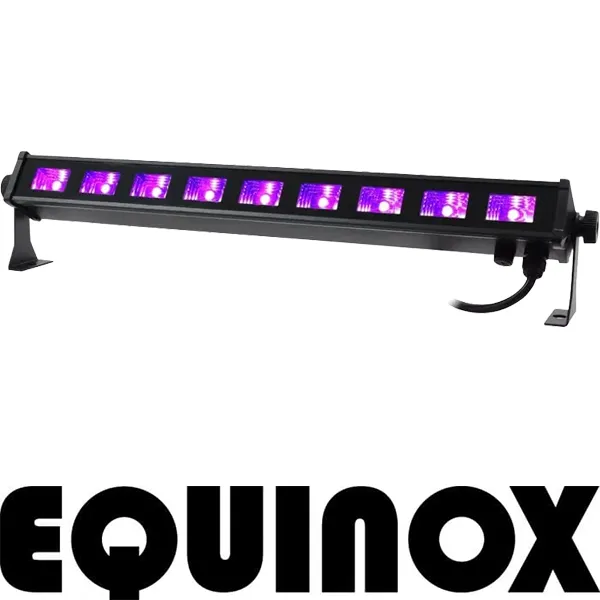 Equinox UV Mini Batten 9 UV light with brand logo for parties, stages and themed events