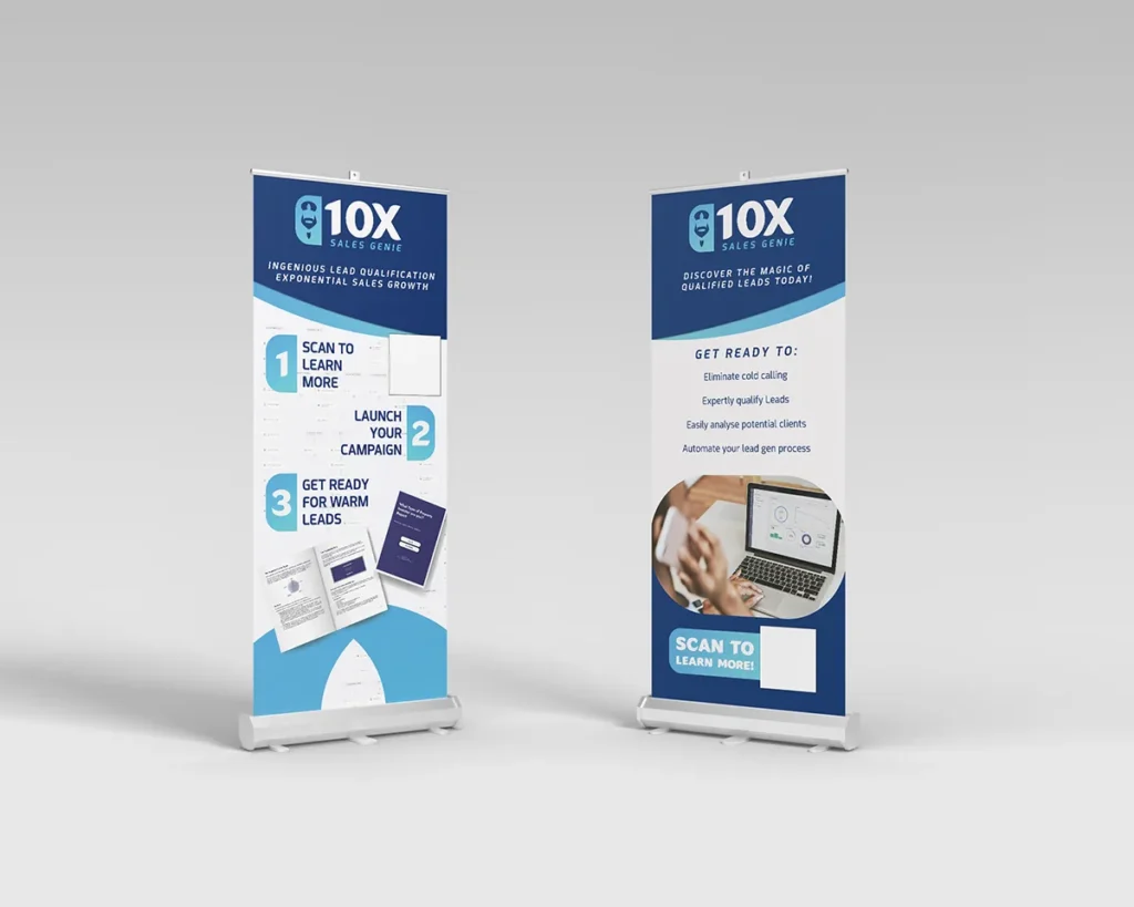 Branded roller banners for exhibition stand and trade show display