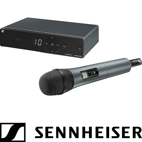 Sennheiser XSW 1-825-E wireless microphone system with handheld mic and receiver for event hire