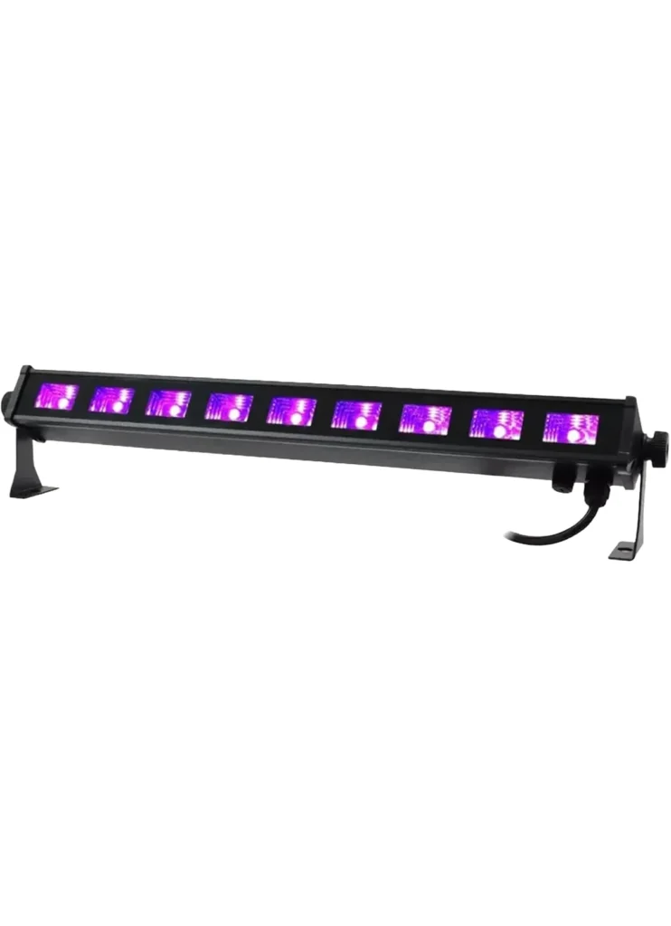 UV LED batten light with purple output for glow parties and event lighting hire