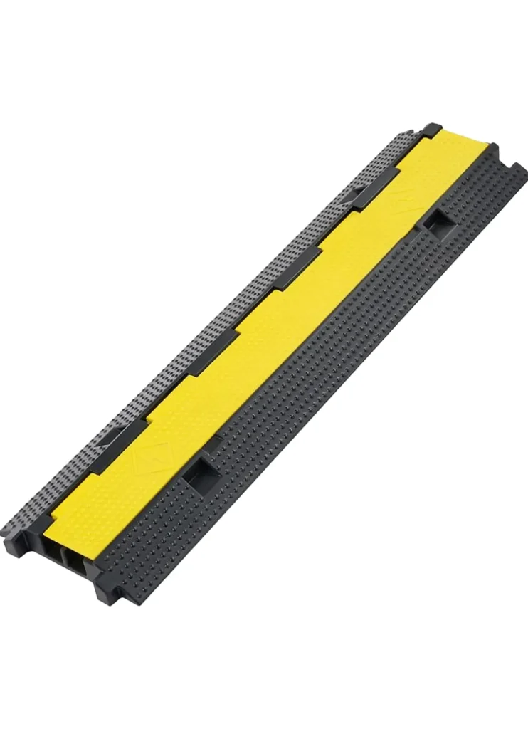Cable ramp for protecting event power and audio cables across walkways during setup