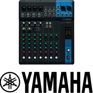 Yamaha MG10 mixer with Yamaha branding for professional audio equipment hire